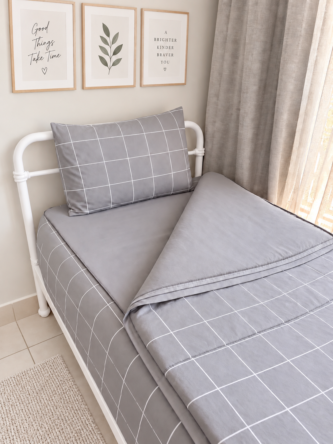 Grid Check Zip Bedding Set
