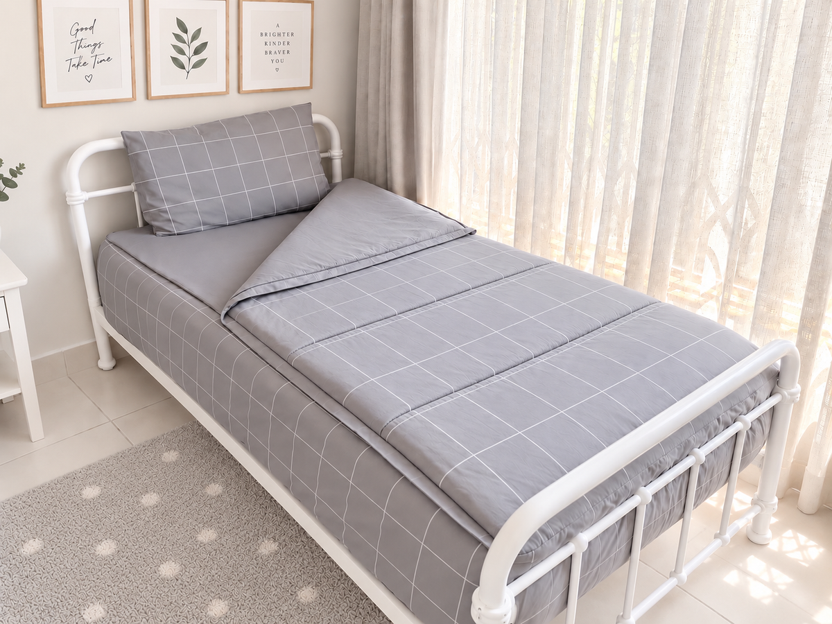Grid Check Zip Bedding Set